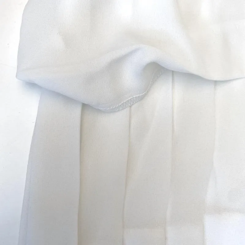 Timo Weiland Peplum Top White Pleated Georgette Size 6 Sleeveless Blouse