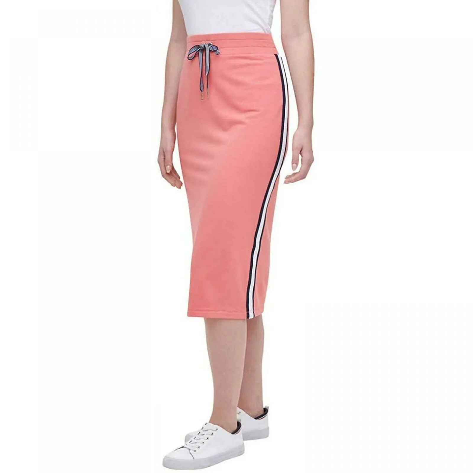 Tommy Hilfiger Women's Side Stripe French Terry Midi Skirt