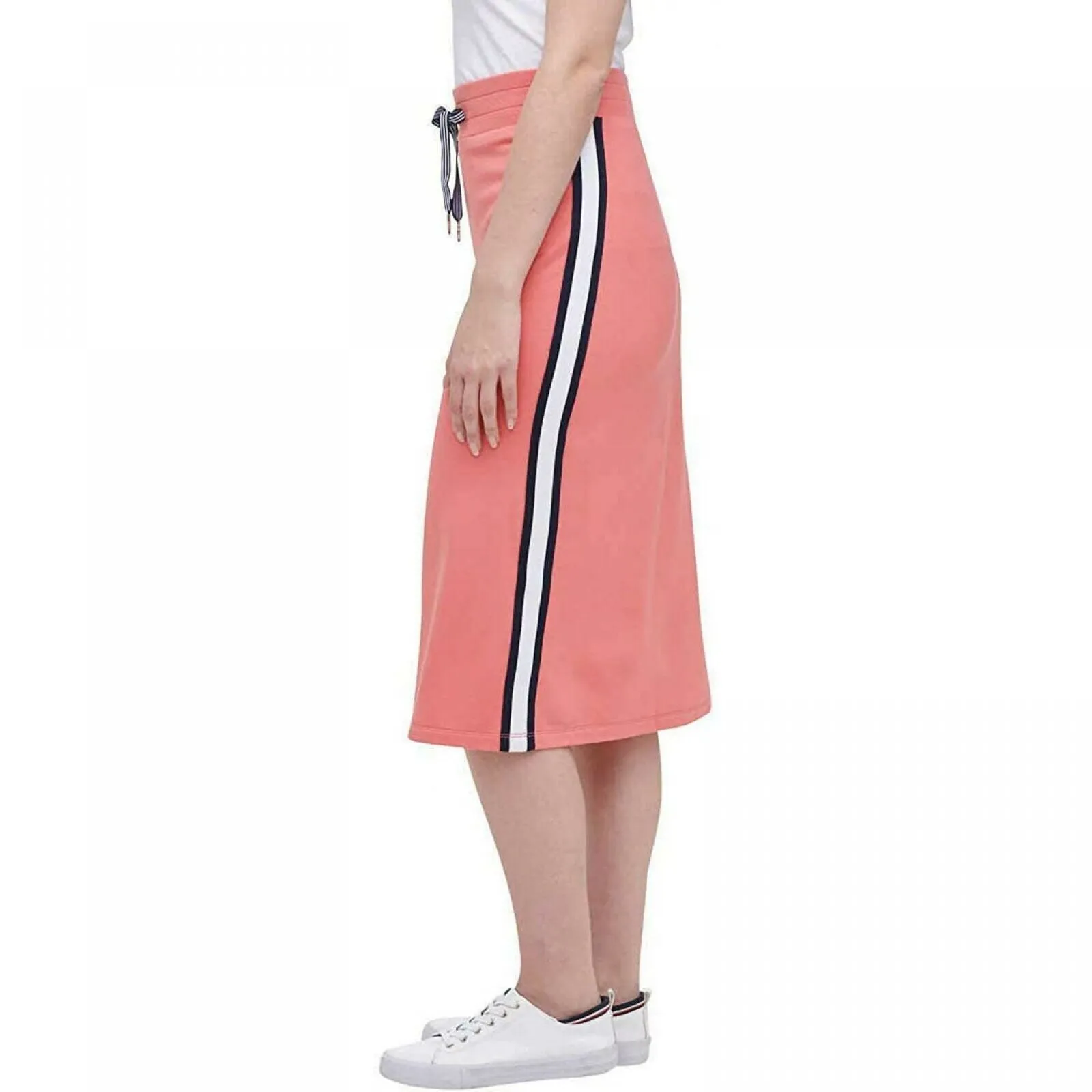 Tommy Hilfiger Women's Side Stripe French Terry Midi Skirt