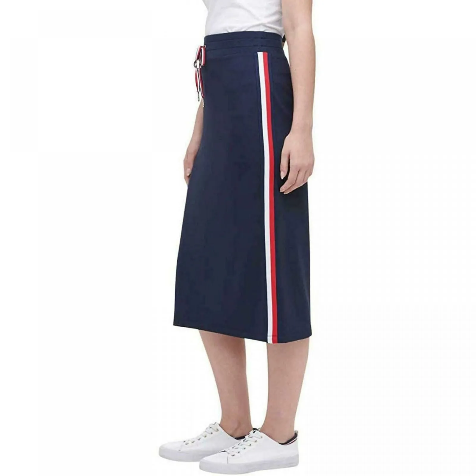 Tommy Hilfiger Women's Side Stripe French Terry Midi Skirt