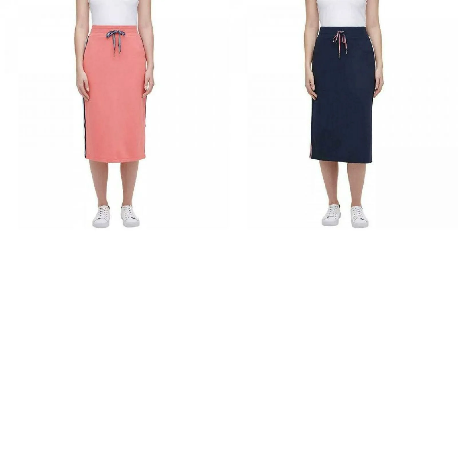 Tommy Hilfiger Women's Side Stripe French Terry Midi Skirt