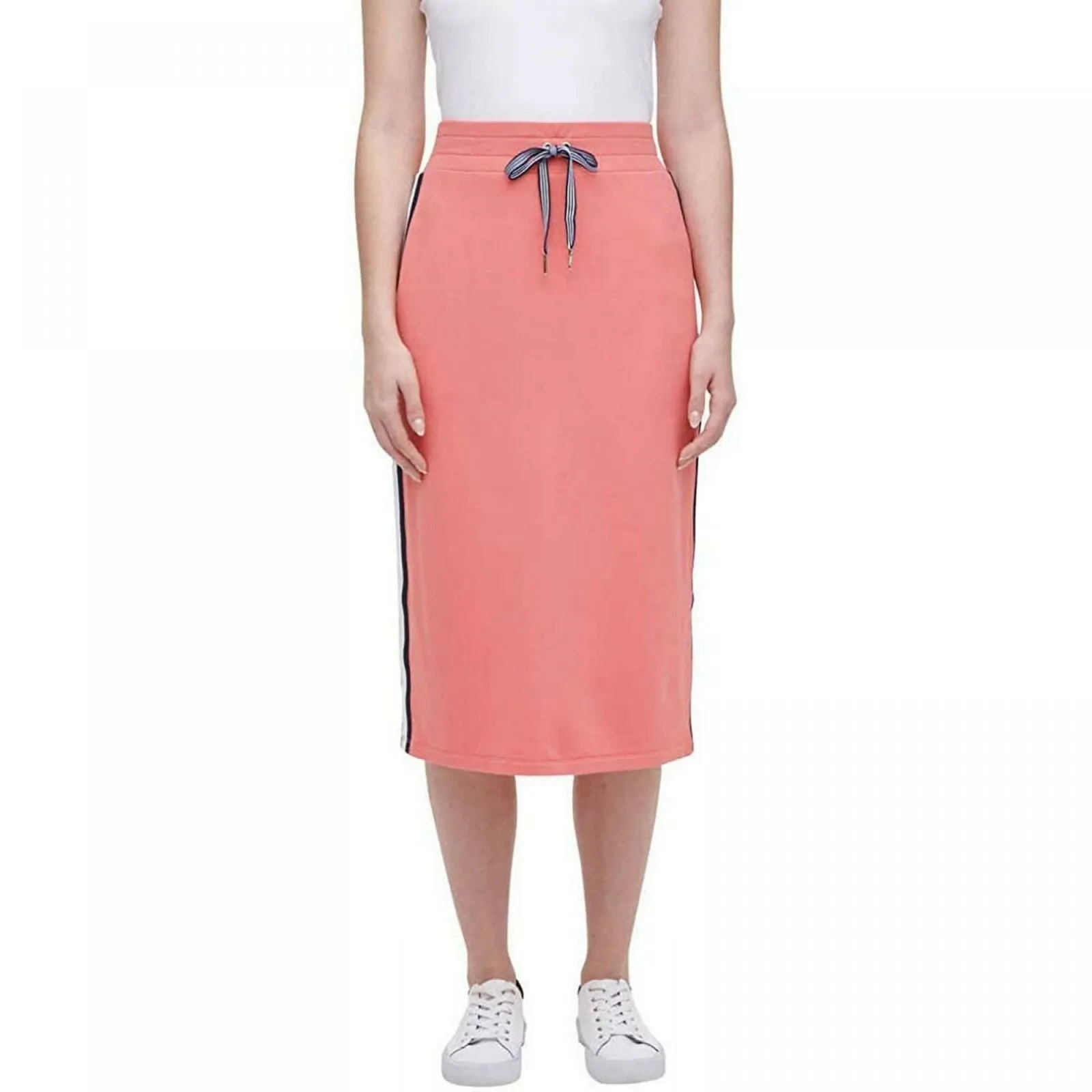 Tommy Hilfiger Women's Side Stripe French Terry Midi Skirt