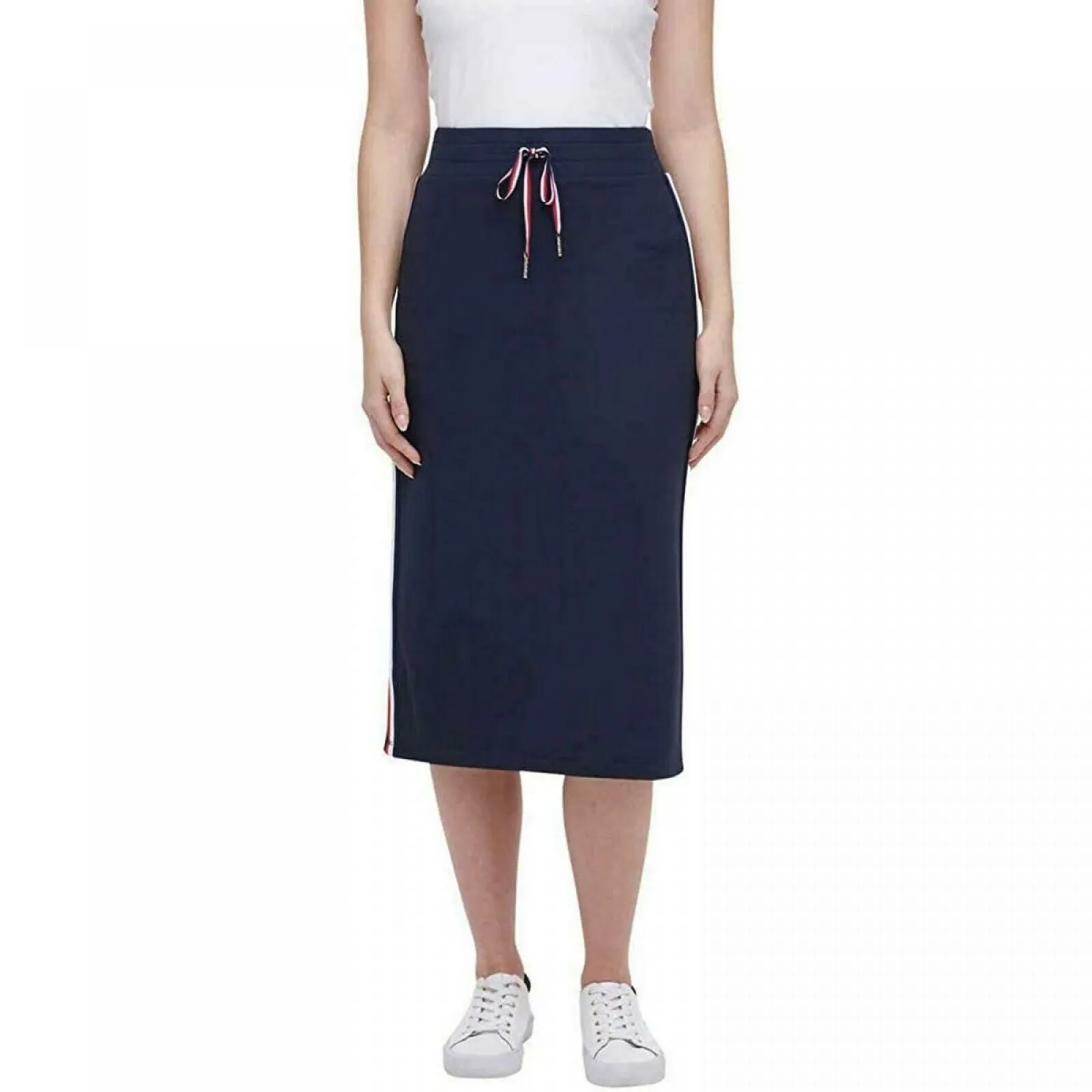 Tommy Hilfiger Women's Side Stripe French Terry Midi Skirt