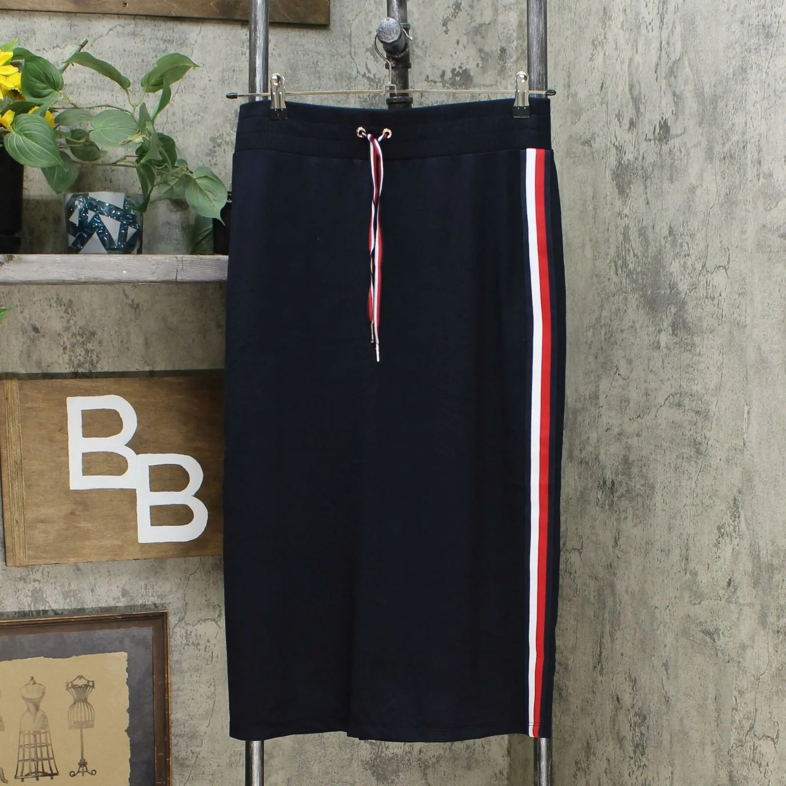 Tommy Hilfiger Women's Side Stripe French Terry Midi Skirt