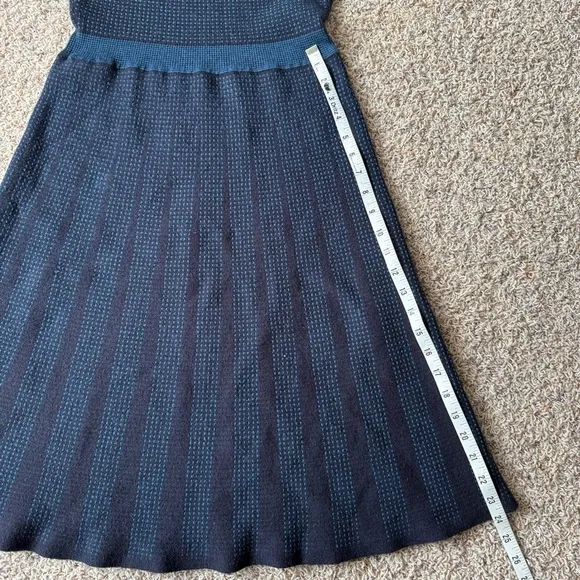 TORY BURCH Knit A-line Dress Navy Blue Cap Sleeve Knee Length Size US XS