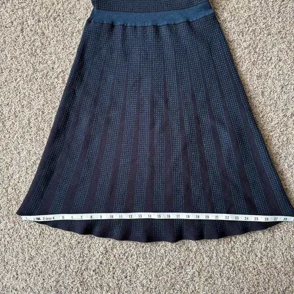 TORY BURCH Knit A-line Dress Navy Blue Cap Sleeve Knee Length Size US XS
