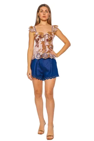 Tropical Landing Cotton Eyelet Blouse