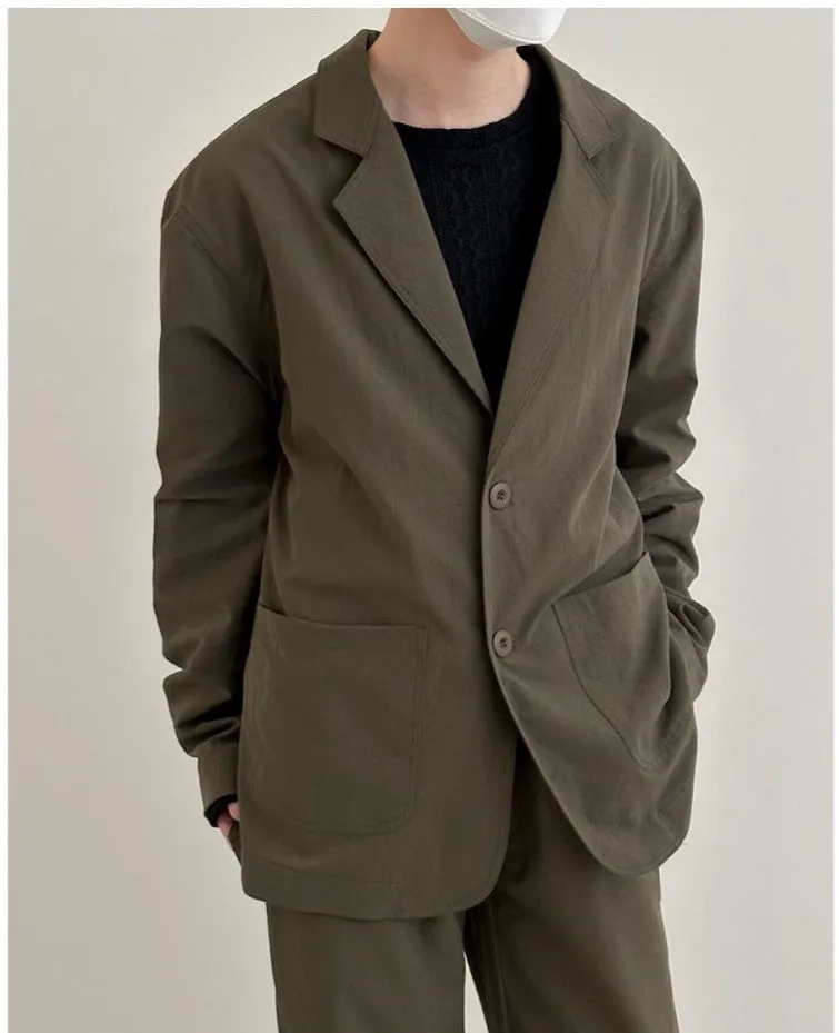 Two-Piece Set Elastic Collar Suit