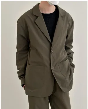 Two-Piece Set Elastic Collar Suit