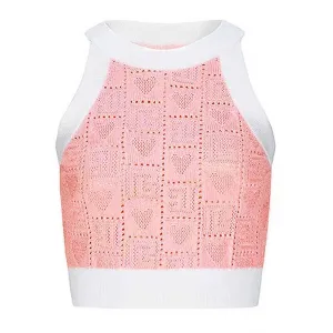Two-Tone Knit Crop Top   Mini Skirt Suit With Cardigan Jacket 3 Pieces Set