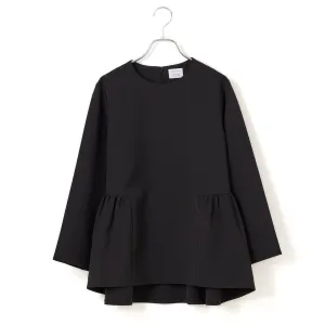 uncinq | アンサンク　Strech Double Cloth Peplum Blouse