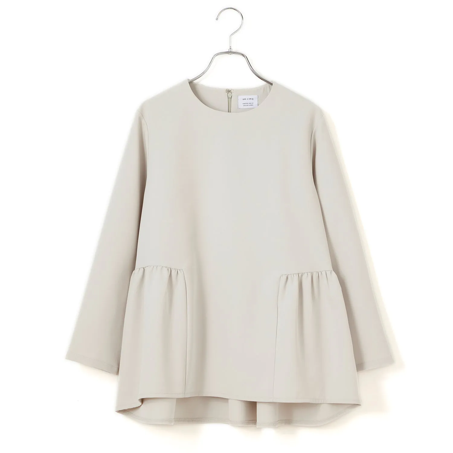 uncinq | アンサンク　Strech Double Cloth Peplum Blouse