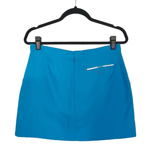 UNDER ARMOUR Light Blue White Green Geometric Print Pleat Athletic Skort 6 Small
