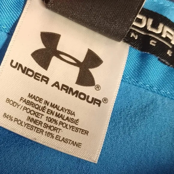 UNDER ARMOUR Light Blue White Green Geometric Print Pleat Athletic Skort 6 Small
