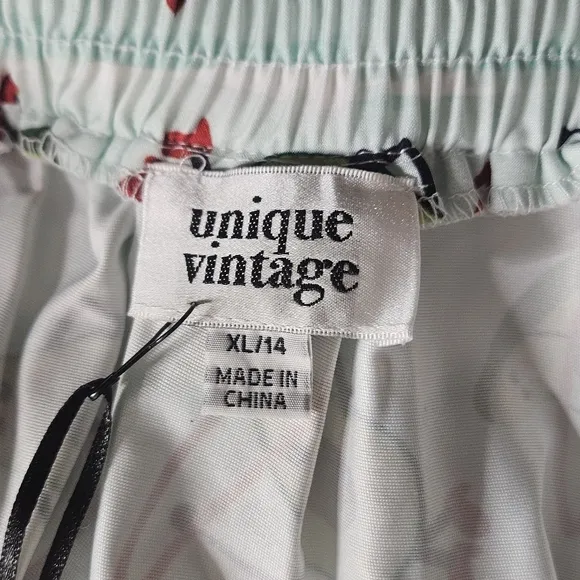 Unique Vintage Hula-Hooping Avocados Pleat Front Skirt with POCKETS, sz 14