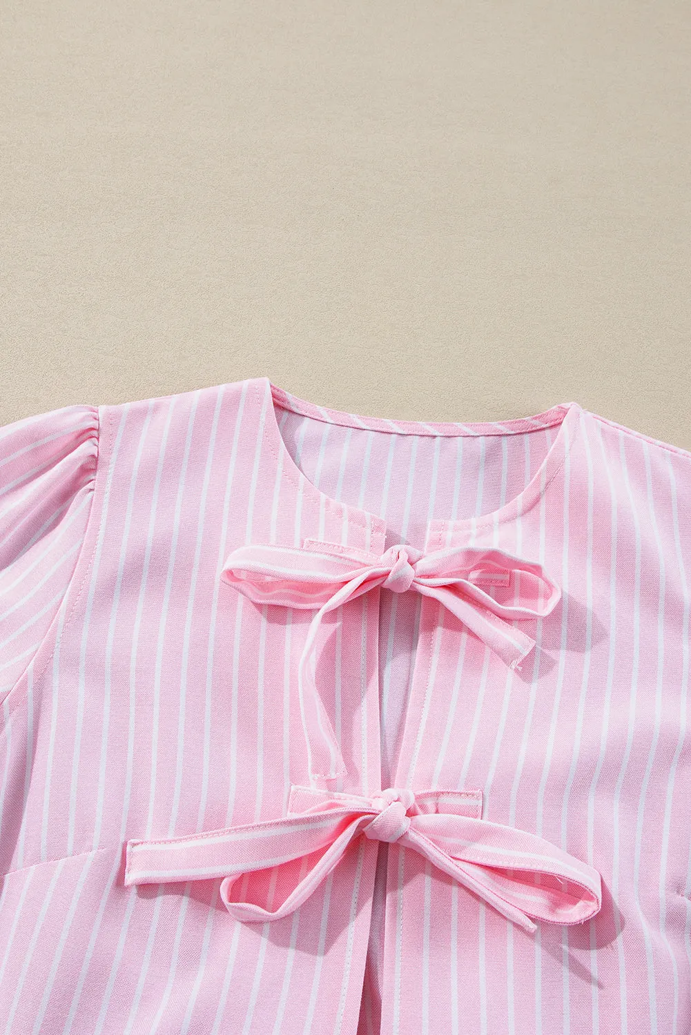 Valerie Bow Striped Blouse