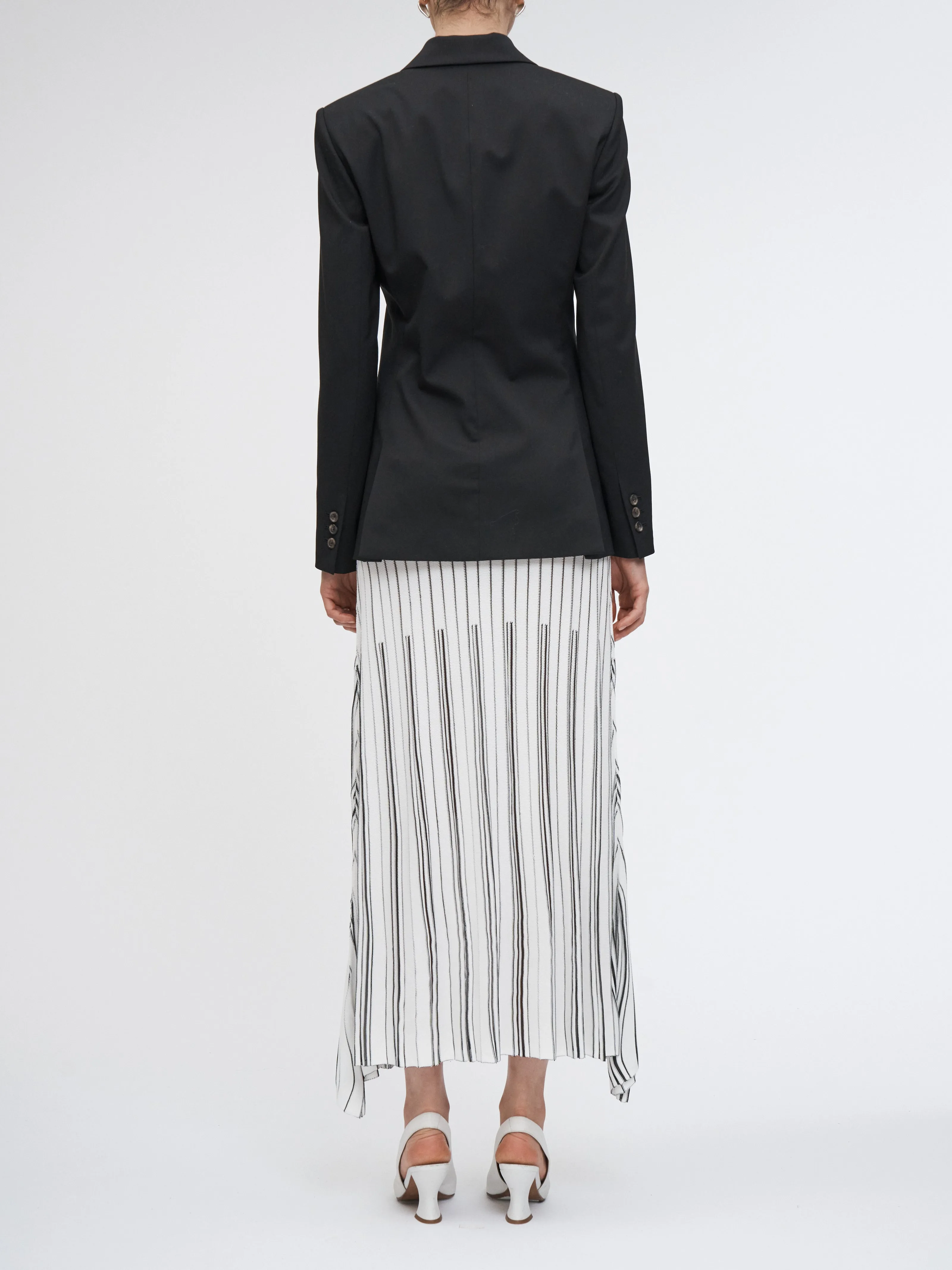 Variegated Pleat Skirt in Off-White