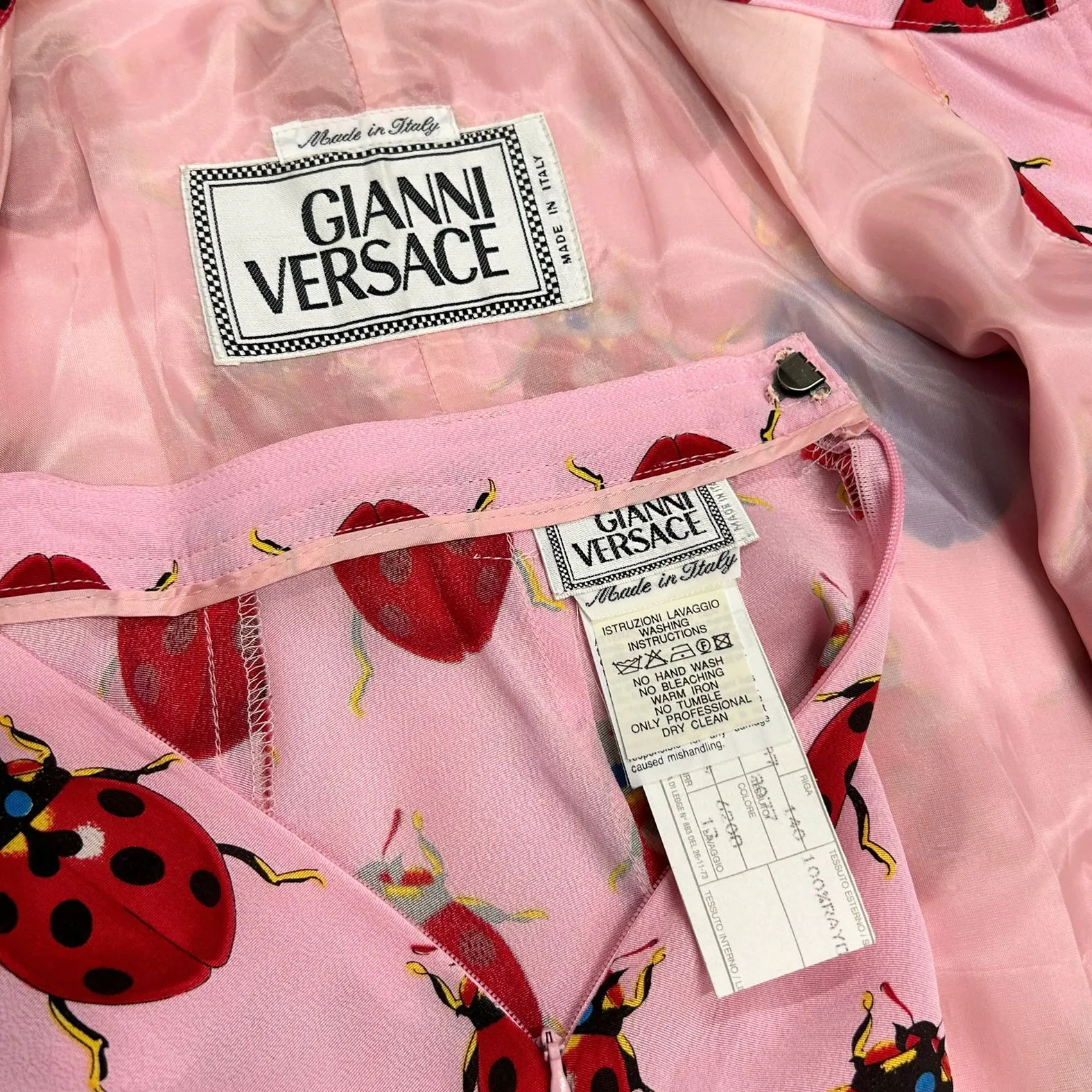 Versace Pink Ladybug Silk Set