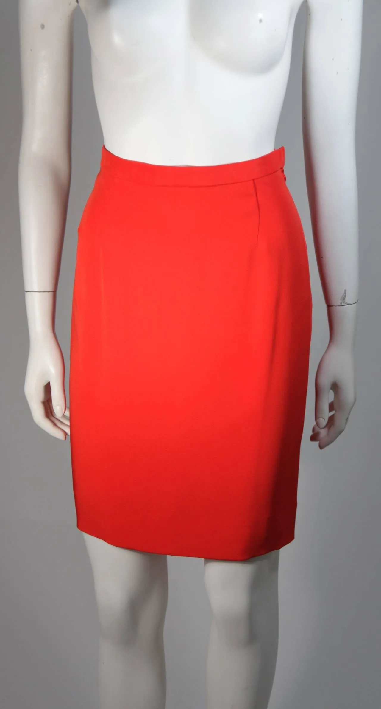 VICKY TIEL Orange Silk Skirt Suit Size Small