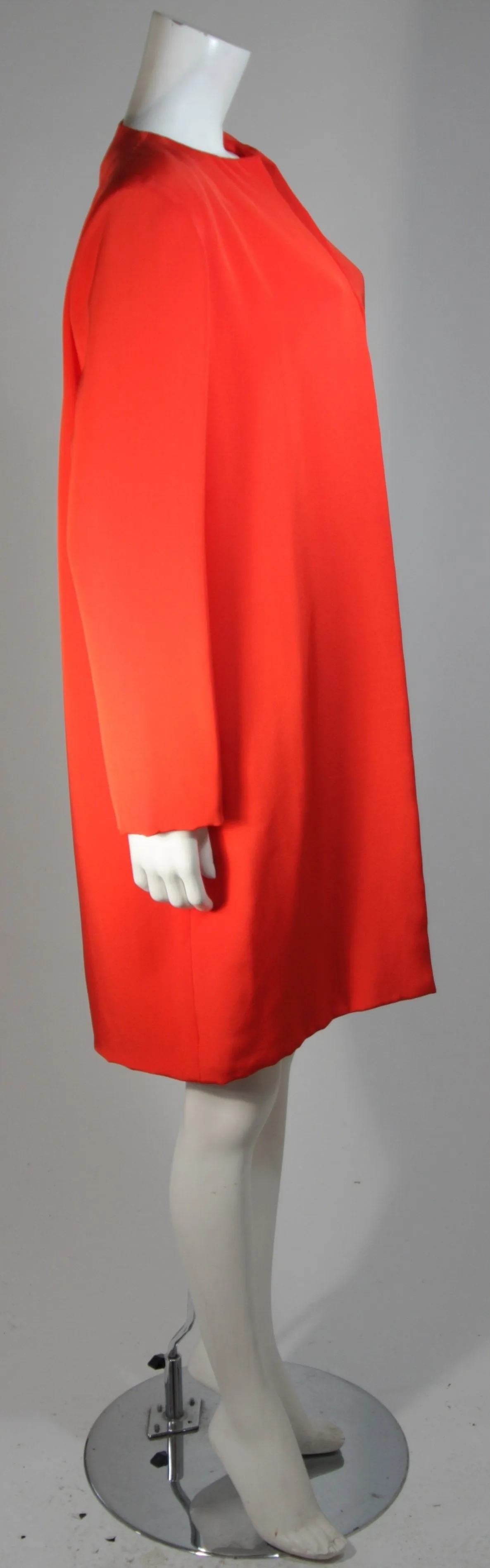 VICKY TIEL Orange Silk Skirt Suit Size Small