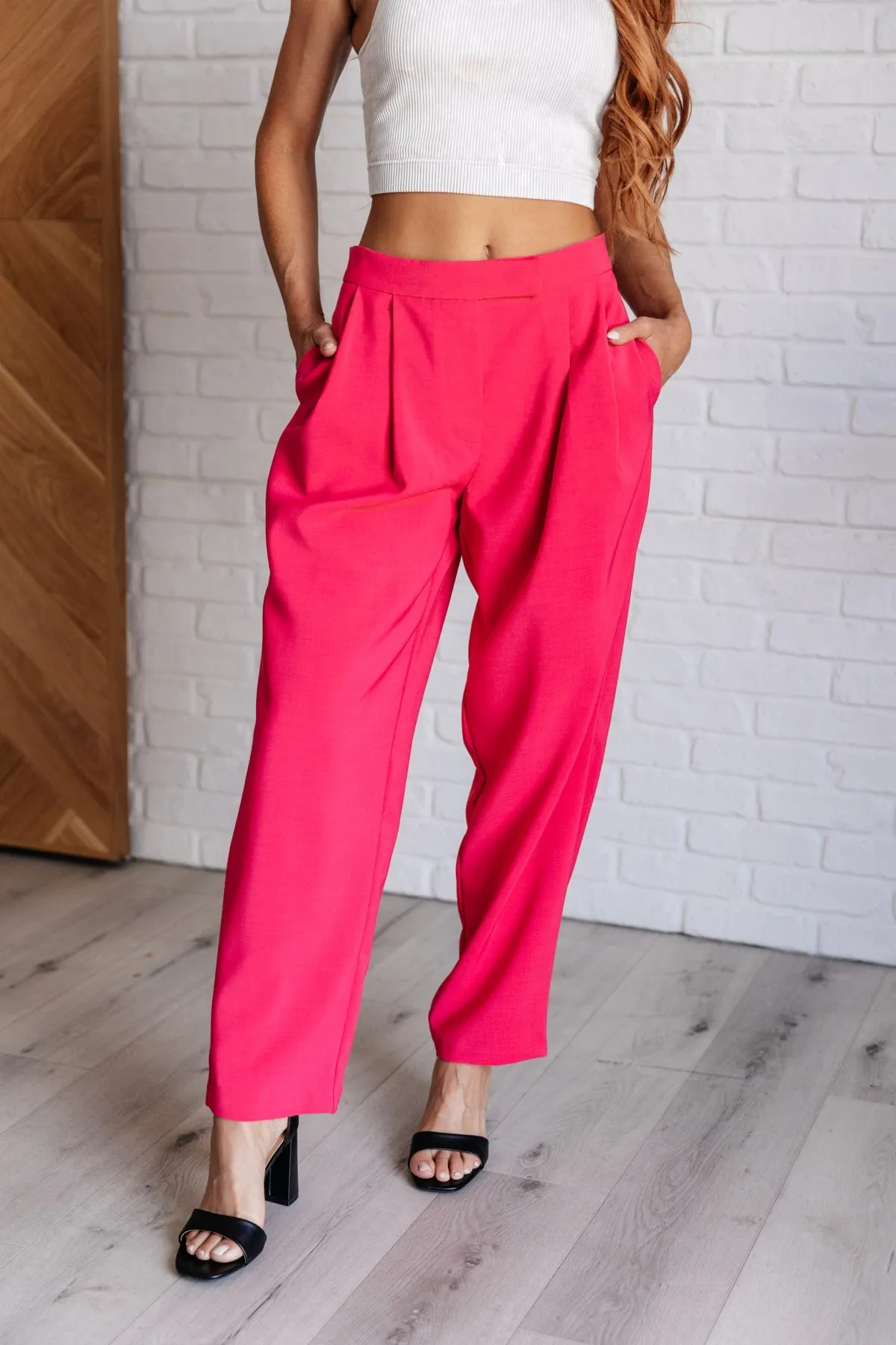 Vigilante Stuff Pleated Trousers In Hot Pink