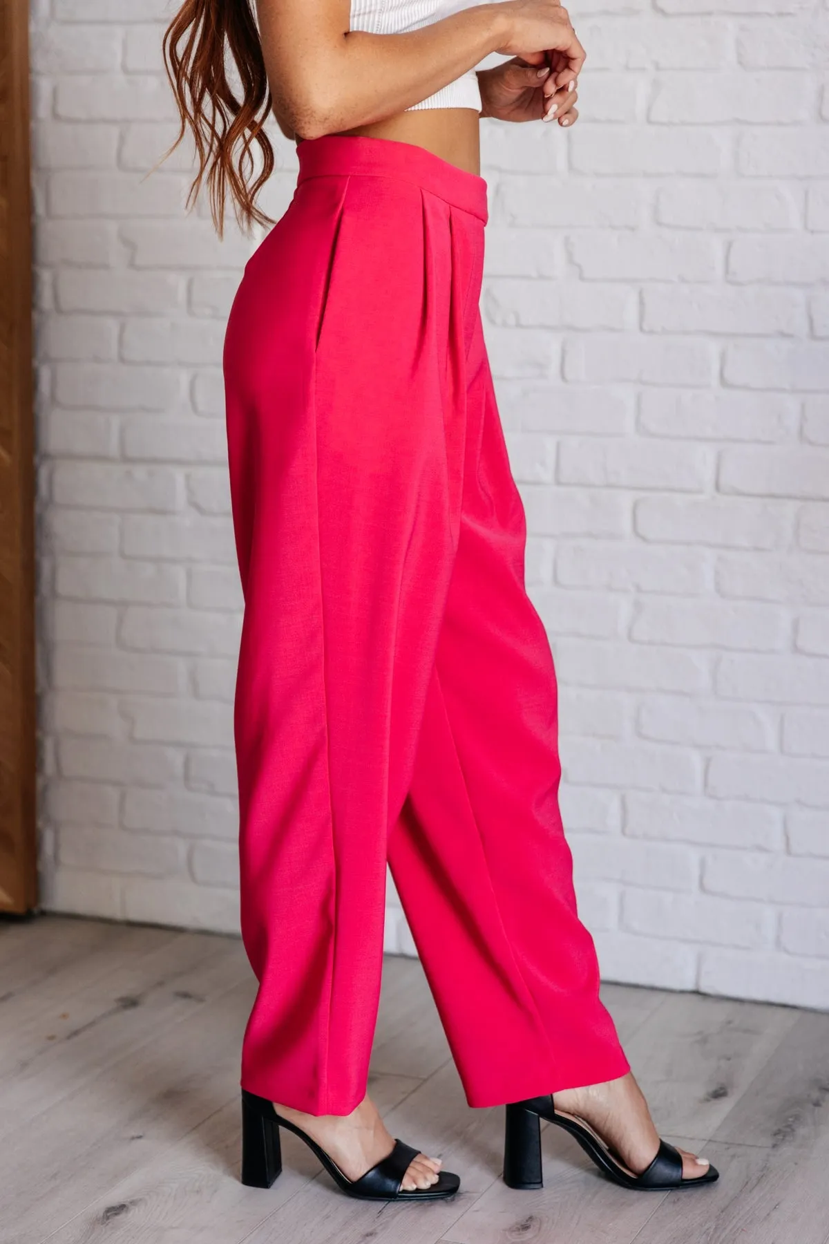 Vigilante Stuff Pleated Trousers In Hot Pink