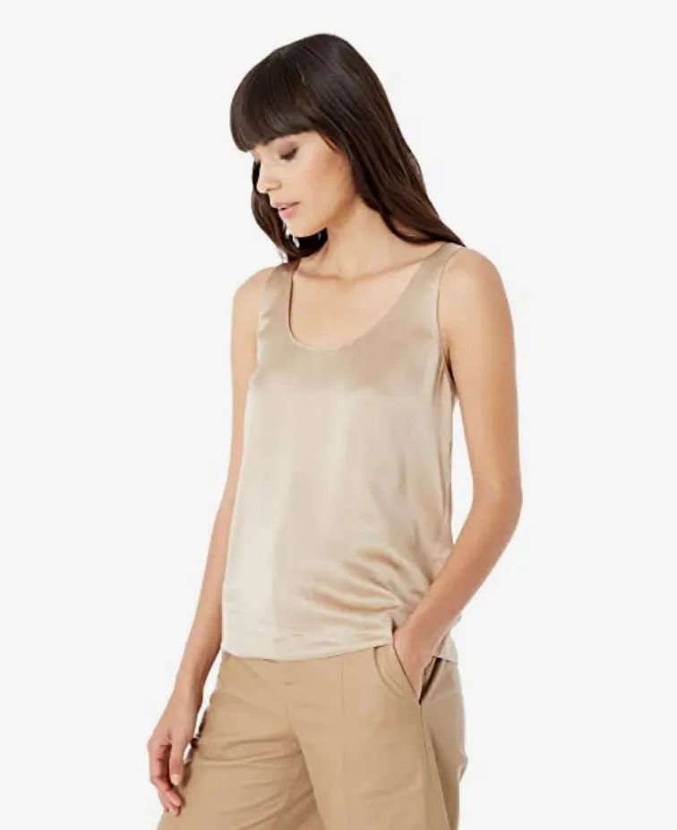 Vince Satin Tank in Sandollar