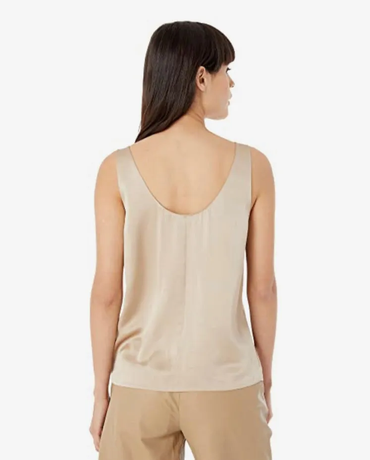 Vince Satin Tank in Sandollar