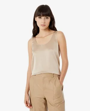 Vince Satin Tank in Sandollar