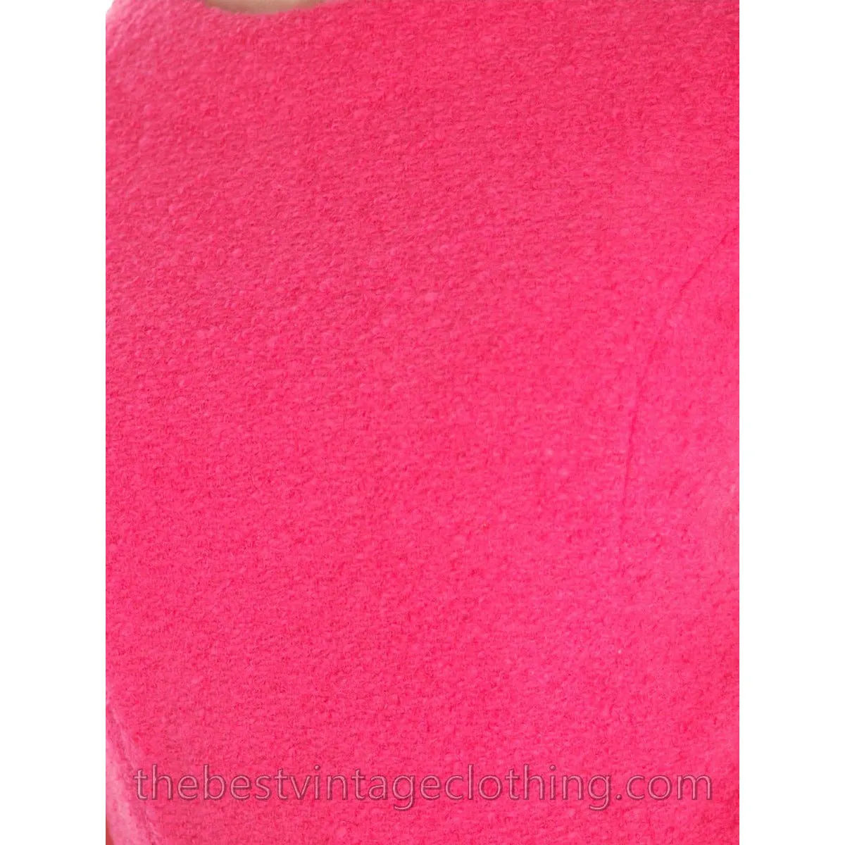 Vintage 1950s Womens Suit Pink 2 Pc Skirt Suit Hot Pink 100% Wool Boucle 38-26-38