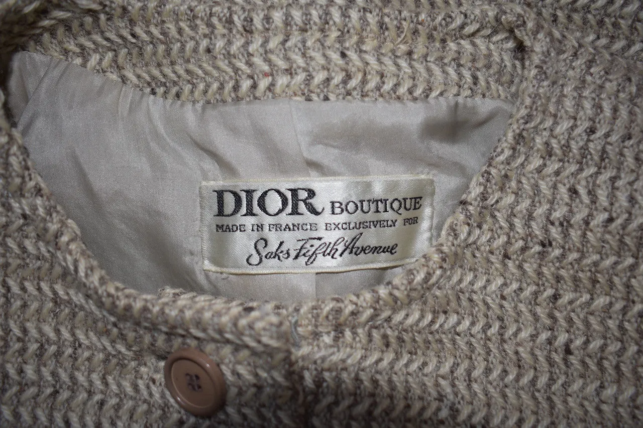 Vintage 1960s Christian Dior for Saks Fifth Avenue Wool Suit