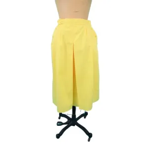 Vintage 1970s Yellow Skirt Solid Pleat Front | W 26&quot;