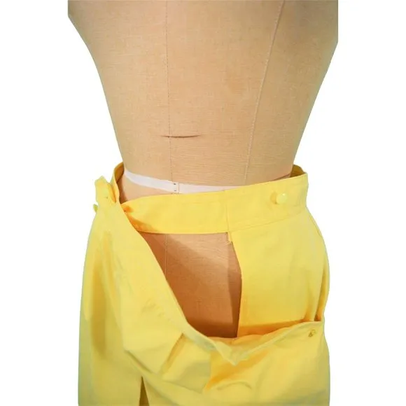 Vintage 1970s Yellow Skirt Solid Pleat Front | W 26&quot;