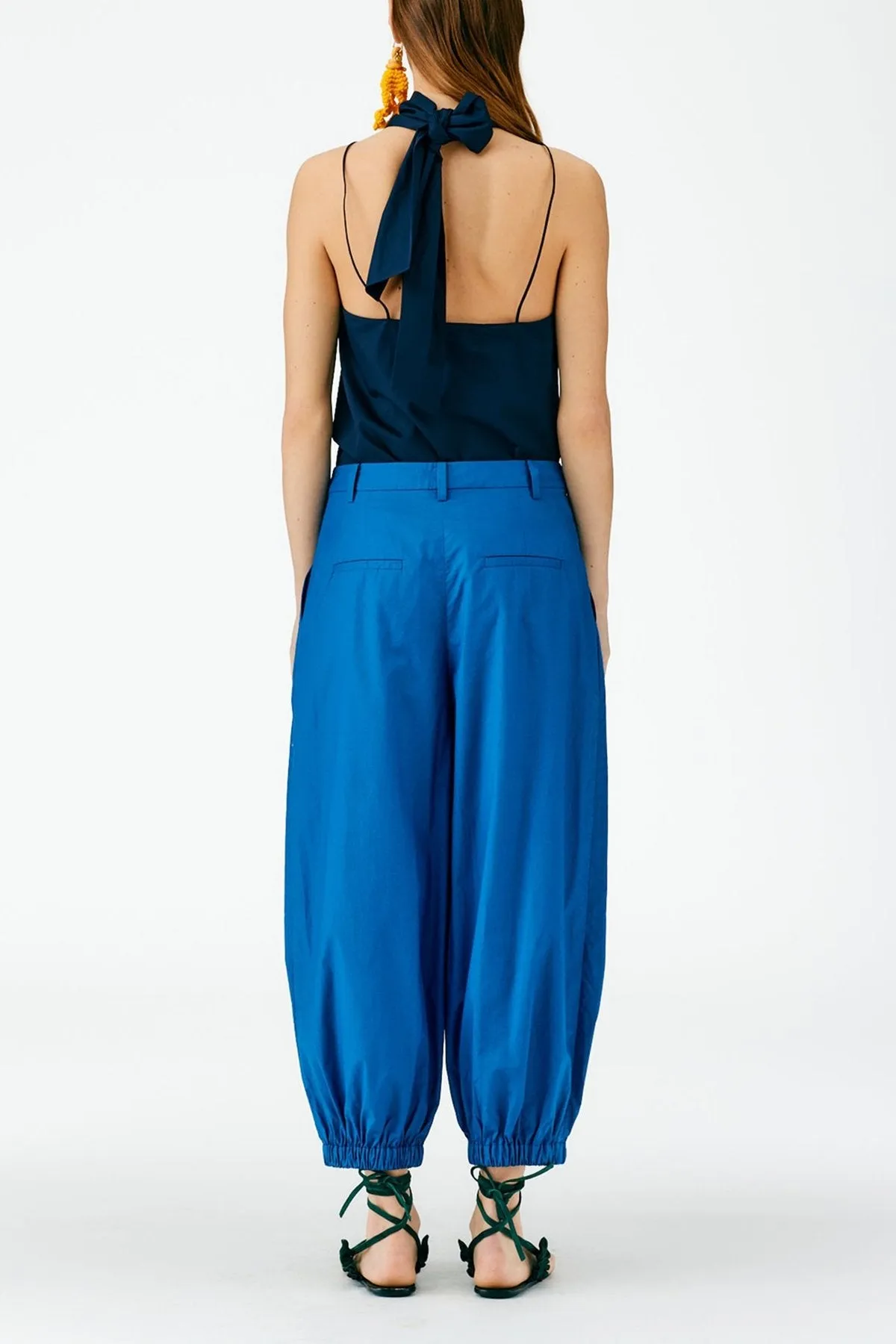 Vintage Cotton Pleated Balloon Pant in Serene Blue