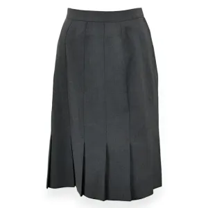 Vintage Doncaster Classic Minimalist Gray Wool Pleated Pencil Fit Flare Skirt 10