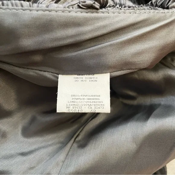 Vintage Jessica McClintock Grey Strapless Ruched Dress with Back Detail