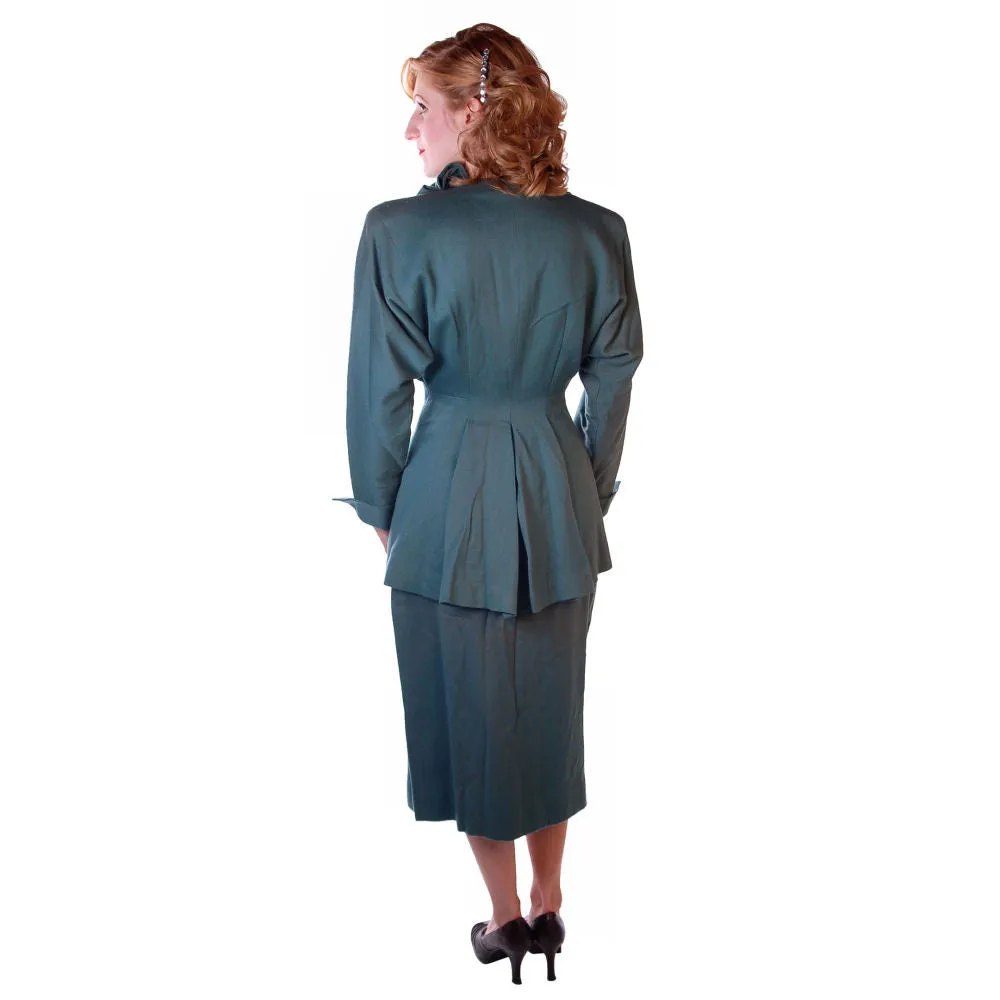 Vintage Ladies Gabardine  Suit  Lilli Ann Wool Suit Fantastic 1940S NOS Small