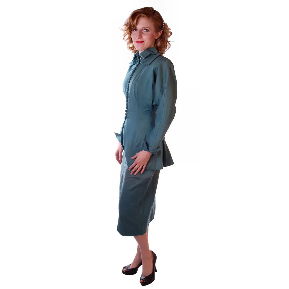 Vintage Ladies Gabardine  Suit  Lilli Ann Wool Suit Fantastic 1940S NOS Small
