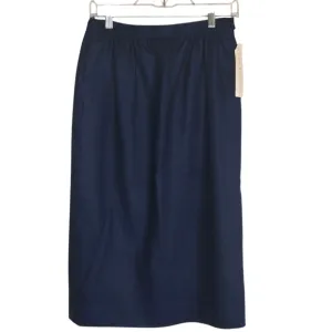 VINTAGE PENDLETON NWT 100% Virgin Wool Navy Blue Midi Skirt