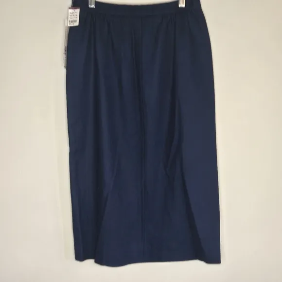 VINTAGE PENDLETON NWT 100% Virgin Wool Navy Blue Midi Skirt