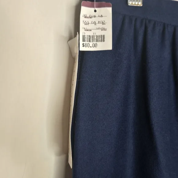 VINTAGE PENDLETON NWT 100% Virgin Wool Navy Blue Midi Skirt