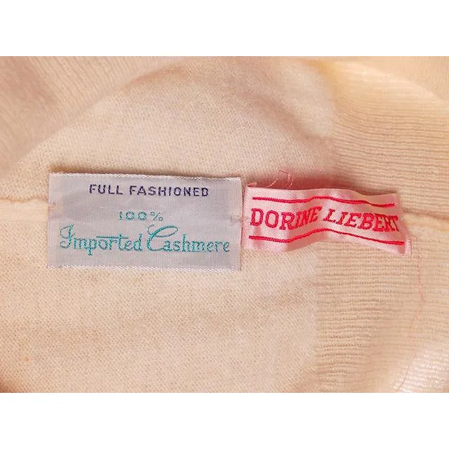 Vintage Sweater Suit 100% Cashmere Dorine Liebert Beige Sz 4