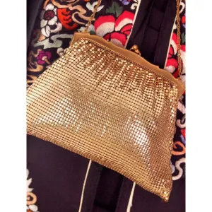 Vintage  Whiting & Davis Gold Tone Mesh Purse 1930s