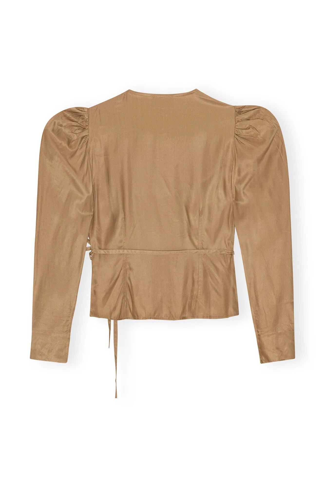 Viscose Twill Wrap Blouse | Tiger's Eye