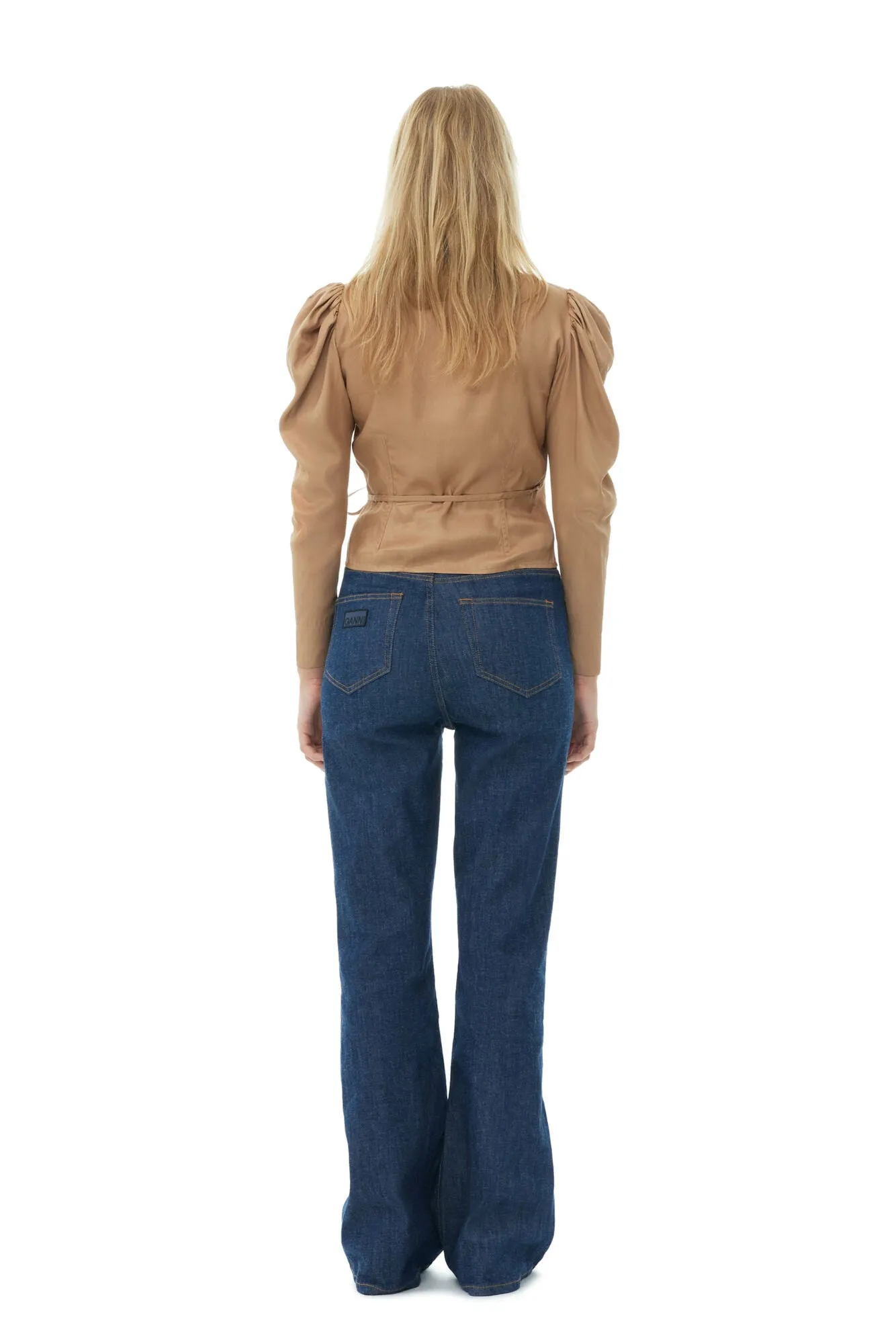 Viscose Twill Wrap Blouse | Tiger's Eye