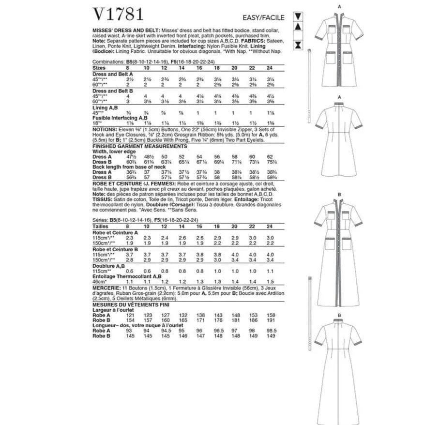 Vogue Pattern V1781 B5 (8-10-12-14-16)