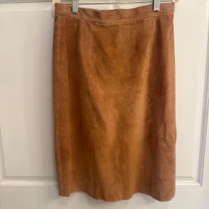 Vtg Women's BB Dakota Suede Skirt Size 7/8 Brown