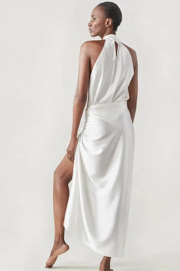 Washed Silk V Neck Plunge Bodysuit
