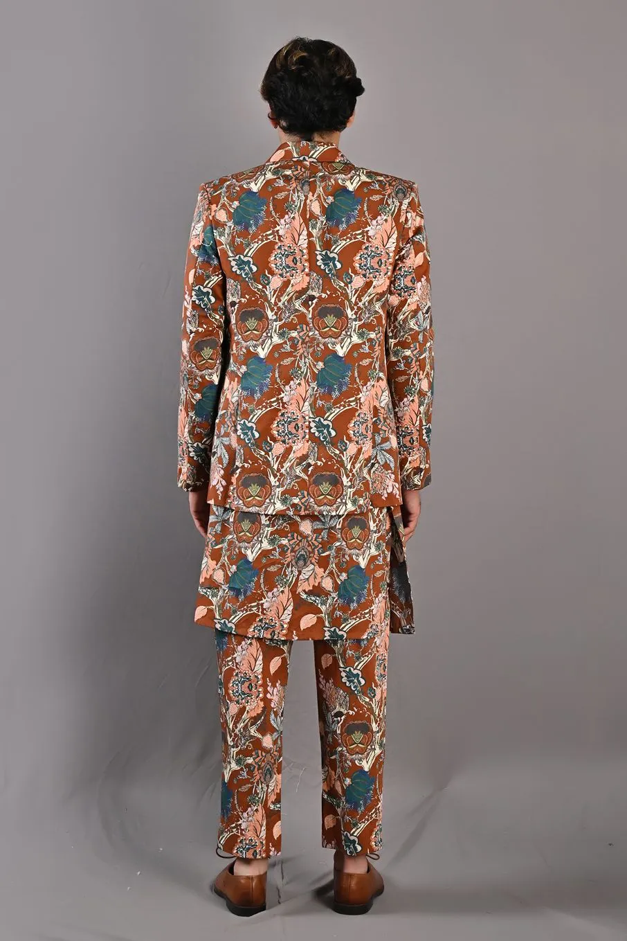 Watson - Maroon & Multi Printed Jacket With Kurta & Pant Set