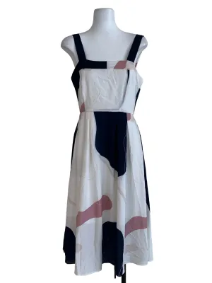 White Abstract A-Line Dress